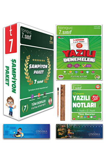Tonguç Yayınları 7. Sınıf Şampiyon Paketi Soru Bankası 1. Dönem Yazılı Notları - Yazılı Denemeleri Set 10 Kitap