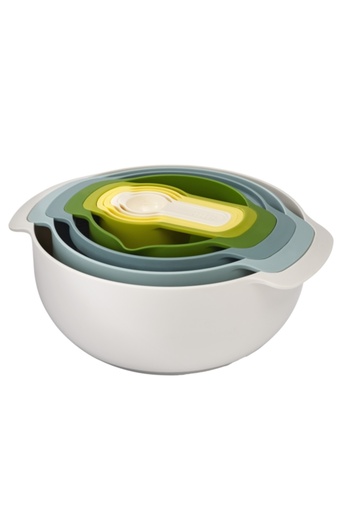 Joseph Joseph 9-Piece Dishwasher Safe Plus Nesting Polypropylene Bowl Set