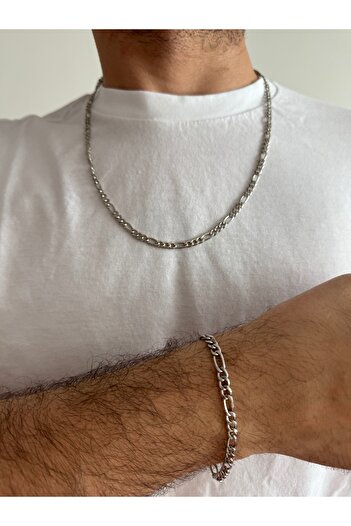 HERCY Men's Nostalgia Chain Necklace Bracelet Set| Men's Pendant| Men's Bracelet| Men's Chain Set