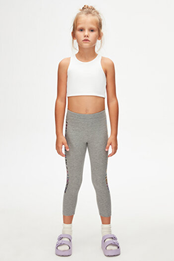 LOVETTI New York Printed light GrAy Girl's Winter leggings - RAster