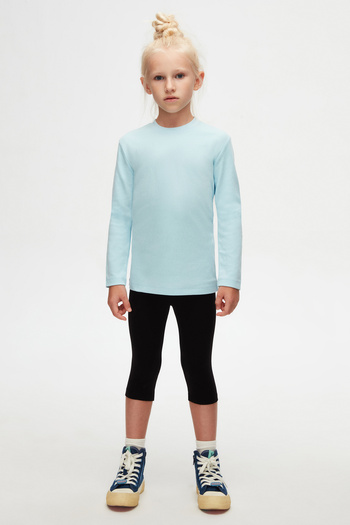LOVETTI Girl'S Blue T-Shirt - Crew Neck, Long Sleeve, Winter DeSign