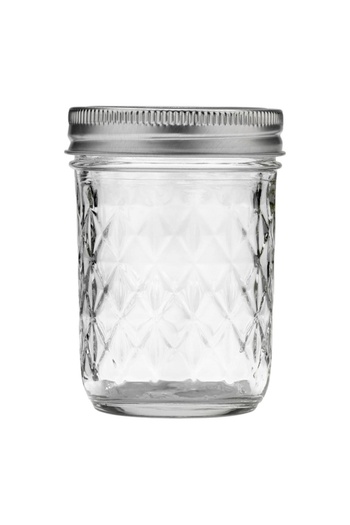 Ball 12-Piece Quilted Crystal Glass Jelly Jars with Lids 236.5ml