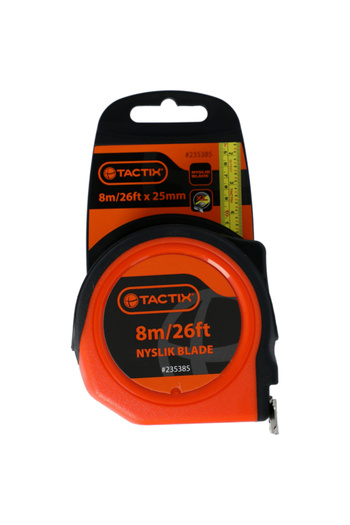 Tactix Multi Purpose Ergonomic Measuring Tape 8m