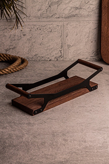 Snippy Elysia Timeless Wooden Tray with Metal Detail, 3 Round Square Presentation Tray, Compatible Tea Coffee