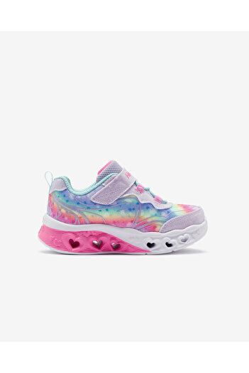 SKECHERS Flutter Heart Lights - Groovy Swirl 303253N Işıklı Ortopedik Çocuk Spor Ayakkabı LİLA