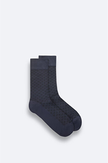 Avva Men's Anthracite Patterned Bamboo Socks A42Y8516