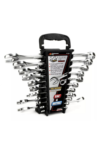 Performance Tool 22-Piece 12-Point Metric and SAE Combination Wrench Set