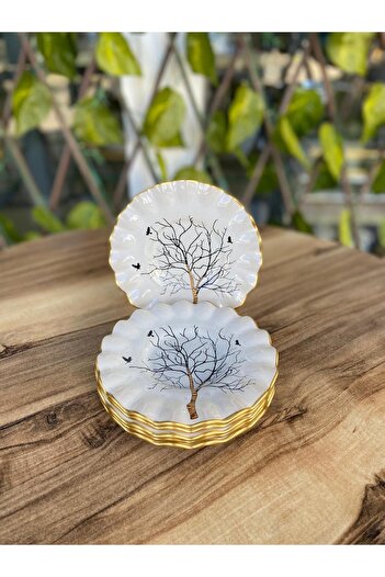 GÜRCÜGLASS Tree Model 6-Piece Tea Plate