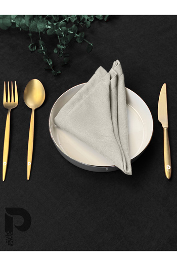 Perle Ecru Fabric - Velvet Look Daily Napkin Series