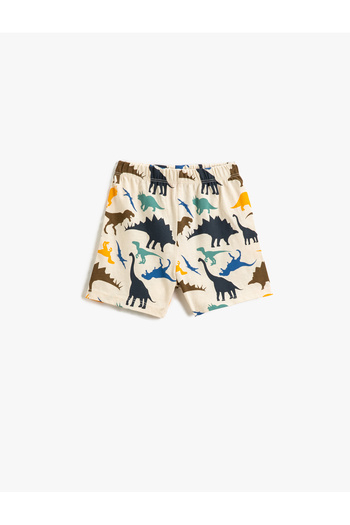 Koton Dinosaur Printed Shorts with Elastic Waist