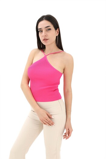 VAPUR Halterneck Knitwear Undershirt - Fuchsia
