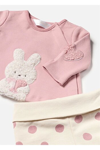 MAYORAL Pink Baby Girl T-Shirt and Booties Set - 2504