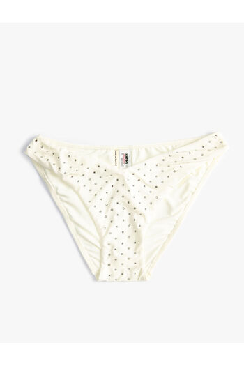 Koton Bikini Bottom V Cut Normal Waist Shiny Stone Embroidered