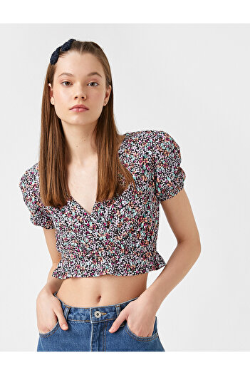 Koton Tričko Crop s krátkým rukávem