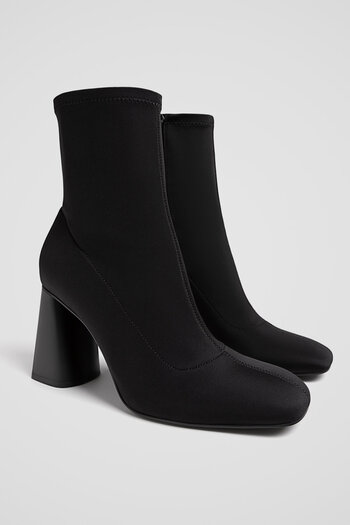 Stradivarius Neoprene-effect high-heeled ankle boots