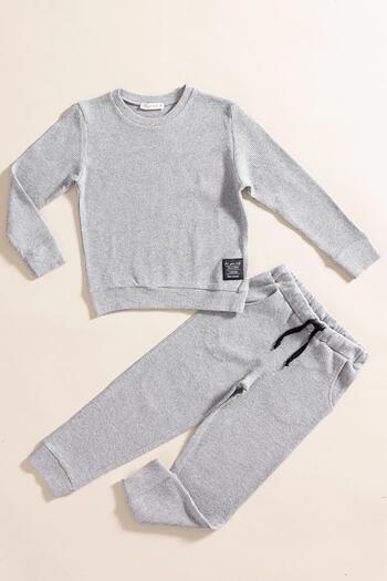for you kids 2-Piece Cotton Dark Gray Top and Bottom Set