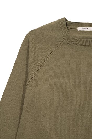 SHERIN Light Green Crew Neck Sweater
