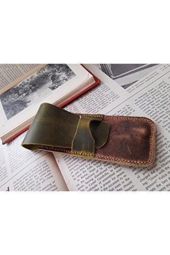 Mahfuz Genuine Leather Handmade Special Pen Holder for Your Pens Pencil Box 27 X 6 cm 24U4