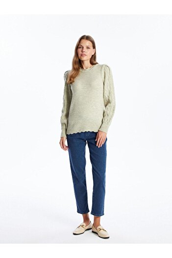 LC Waikiki Lcw Comfort Crew Neck Self Patterned Women's Knitwear Sweater