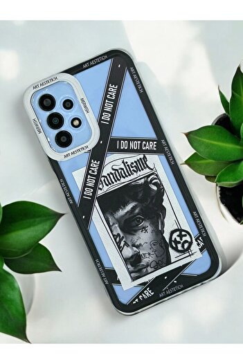 Merwish Samsung Galaxy A13 and A23 Compatible Artaesthetic Patterned 0.2 mm Camera Protection Transparent Case