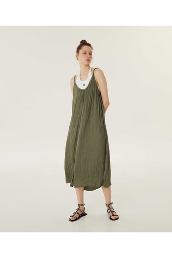 Twist Double-piece look embroidery dress