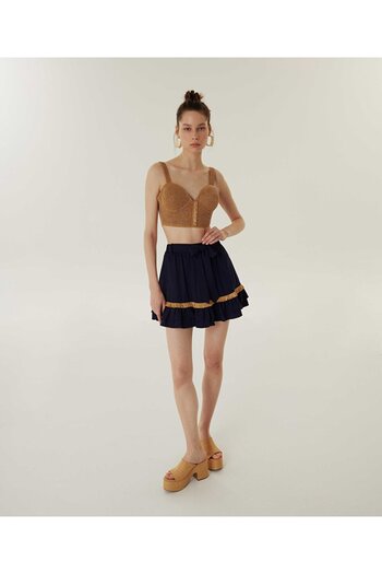 Twist Mix Fabric Bustier