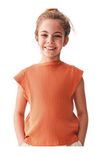 NK Girl's Ribbed Sleeve Detailed Shirt