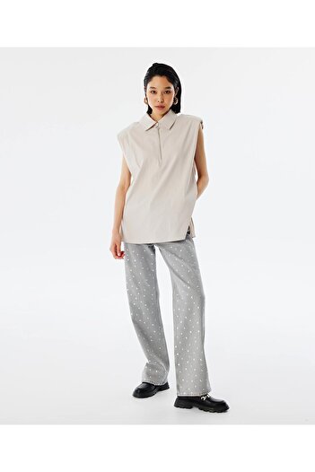 Twist Zippered Metal Shirt