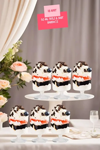 Open Home Concept 18-Piece Plastic Transparent Dessert and Shot Glass Set - Team Bride Party