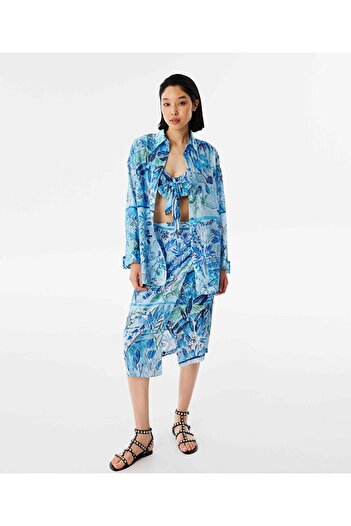 Twist Floral Patterned Shirt