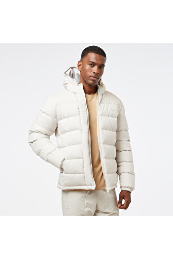 Lacoste Erkek Regular Fit Kapüşonlu Beyaz Şişme Mont