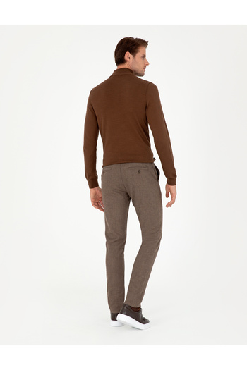 Pierre Cardin Kahverengi Slim Fit Kanvas Pantolon 50299557-VR029