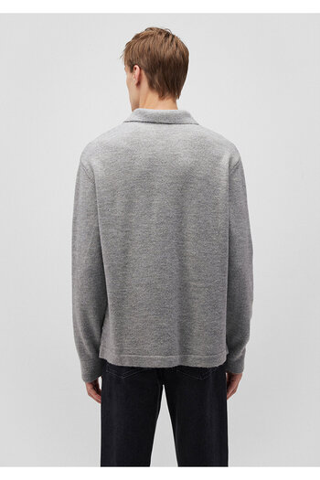 Mavi Polo Neck Gray Sweater Loose Fit / Loose Relaxed Fit 0710232 -80018