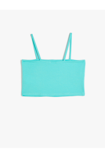 Koton Cotton Crop Tank Top - Basic Model with Thin Straps