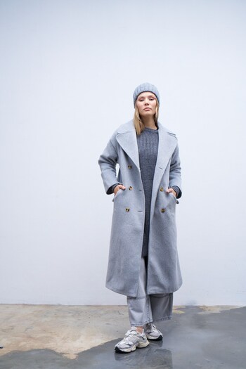QANU Saturn Coat Gray Loose Fit