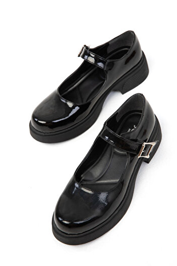 SOHO Patent Leather Black Women's Classic Heeled Shoes - 19703