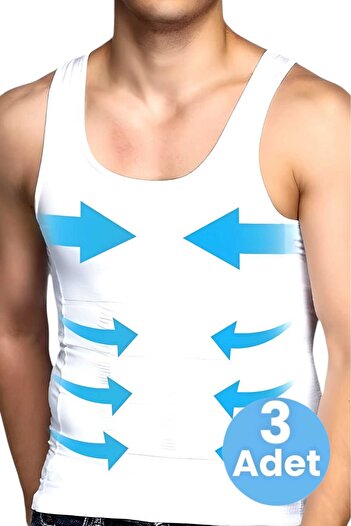 Uniquetrenders Ανδρικό Body Shaper Chest and Belly Tightening Συσφιγκτικό αναπνεύσιμο κορσέ 3 τεμαχίων