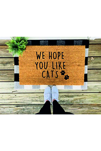 DefLife Home We Hope You Like Cats Door Front Koko Mat