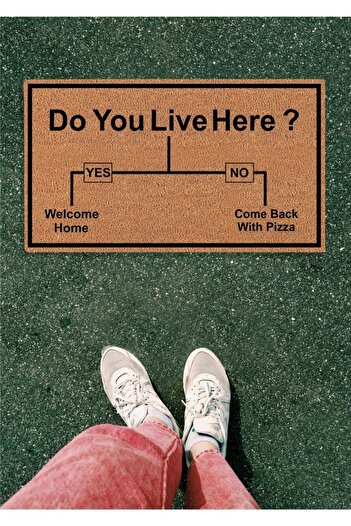 DefLife Home Do You Live Here Door Front Koko Mat