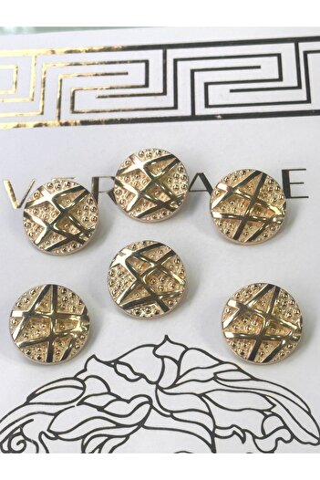 ODDA TASARIM ATÖLYESİ New Collection Striped over Gold Coat-Jacket 6-Piece Button Set(2.4cm)