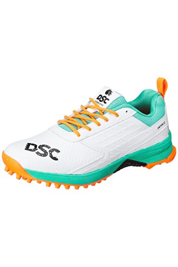 DSC Jaffa 22 Cricket Shoes | Color: Sea Green & Fluro Orange | Size: 4UK/5US/38EU | For Mens & Boys