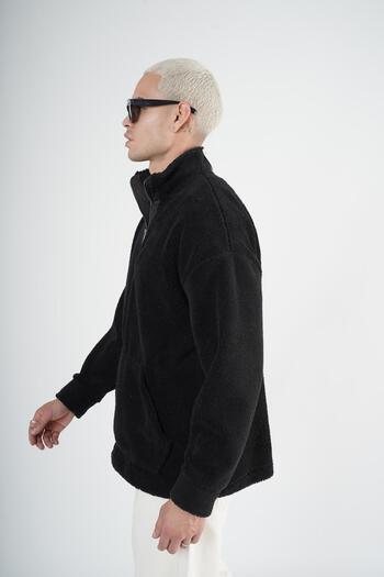 king brich Unisex βελούδινο καγκουρό μεγάλου μεγέθους - με μισό φερμουάρ και τσέπη