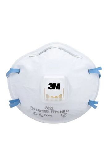 3M 2-Piece Straps and Nose Clip Valved FFP2 Respiratory Mask