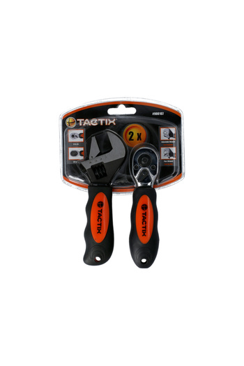 Tactix 2-Piece Corrosion-Resistant Wrench and Ratchet Set