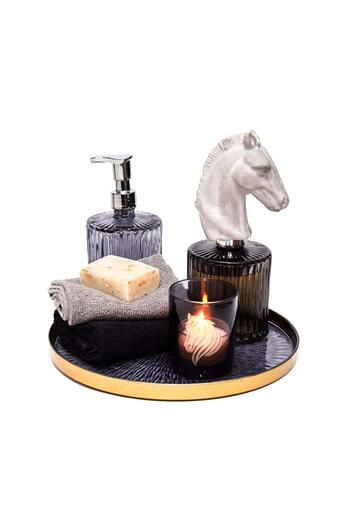 Missi Decorative Black Glass Presentation Tray/Plate