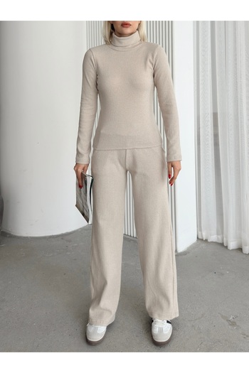 AFROGİYİM Women's Turtleneck Comfortable Cut Set