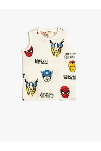 Koton Marvel Licensed Nyomtatott Ujjatlan Crew Nyakú alsóing
