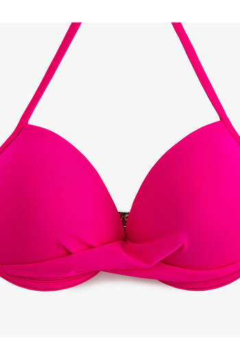 Koton Underwire bikini felső párnázott Push Up Drape részletes kötőfék nyak