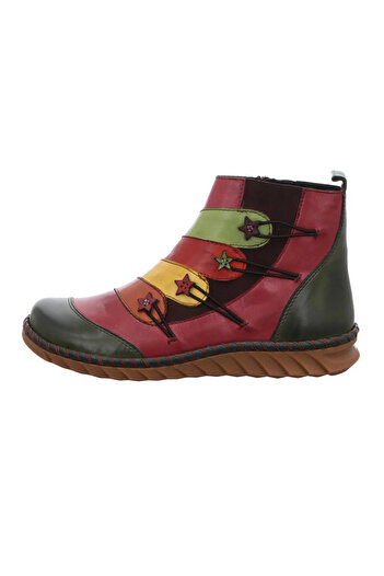 İNZE AYAKKABI Burgundy & Colored Genuine Leather Boots - Model Name: Painite