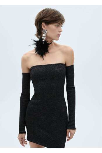 MANGO Woman Lureks Strapless Neck Dress